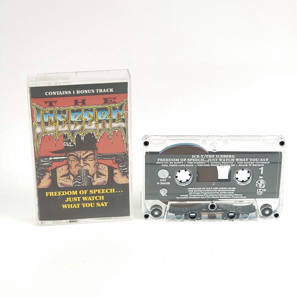 IceT The Iceberg Freedom of Speech Cassette Tape Sire 426028 1989 Hip Hop EUC